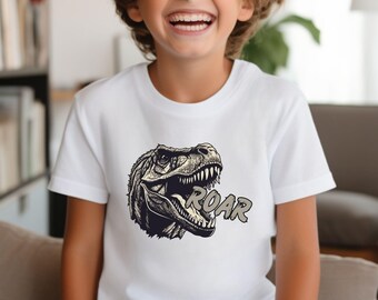 T Rex Roar Dinosaur Youth T-shirt Funny Tee Cute Kids Shirt Gift Shirts Youth Birthday Gift Shirt Funny Saying Shirt Boy Dinosaur Party