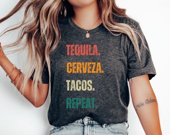 Tequila Cerveza Tacos Tequila T-shirt tequila tacos shirt gift for friend girlfriend taco T-shirt taco Tuesday tee funny gift for Mexico OK