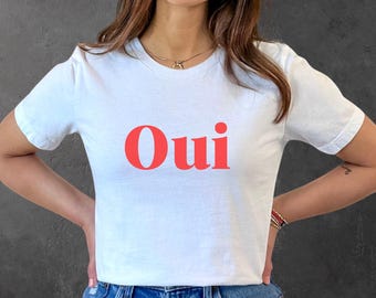 Camiseta Sí Camiseta Sí Camiseta Vacaciones Camiseta Palabra Francesa Camiseta Francesa Camiseta Declaración Camiseta Eslogan Francés Camiseta Bonita Regalo Camiseta París Menos de 20