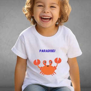 Crab Paradise Cute Boys T-Shirt for Teens Affordable Shirt Gift Idea Birthday 20 Trendy Ocean Life Shirt Young Kids Stylish Tee