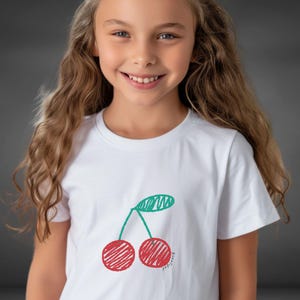Cute Girls Cherry Coquette T-Shirt for Teens Affordable Shirt Gift Idea Birthday 20 Trendy Present Fruit Shirt Young Kids Stylish Tee