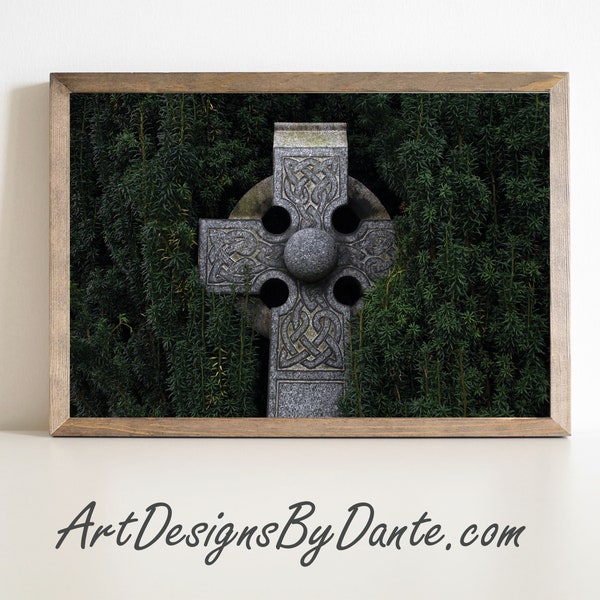 Celtic Cross Photograph, Cross Sculpture Photograph, Scotland Photograph, Digital Art Print, Digital Download #584