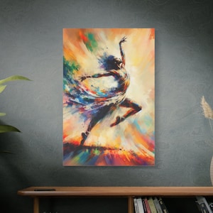 Abstract Woman Dancer Canvas Art: Expressive Colorful Painting
