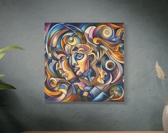 Cubism Art Abstract Faces Canvas Painting: Modern Home Decor