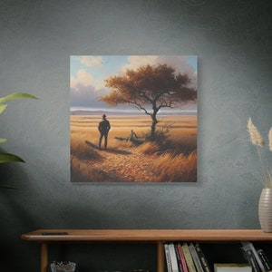 Herbst Landschaft Wandbild, Gelassene Landschaft Leinwand Kunst, Rustikale Herbst Felder Wand Kunst, Baum Malerei, Wohnkultur, Leinwand, Gestreckt, 3,25 cm