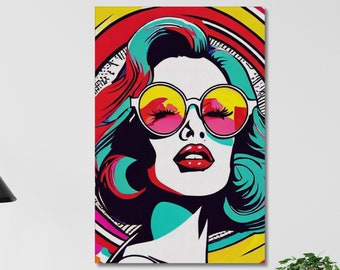 Pop Art Woman Portrait Canvas: Modern Home Decor