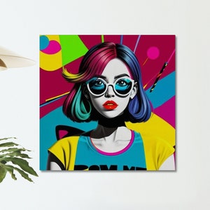 Pop Art Woman Portrait Canvas Print: Vibrant Home Decor