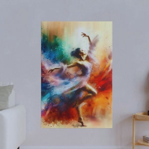 Elegant Ballet Dancer Canvas Art: Vibrant Dance Movement Painting