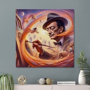 Salvador Dali Canvas Art, Surrealism Wall Art, Surreal Painting, Dali Inspired Dreamscapes Canvas, Surrealism Art Painting, Canvas Gift