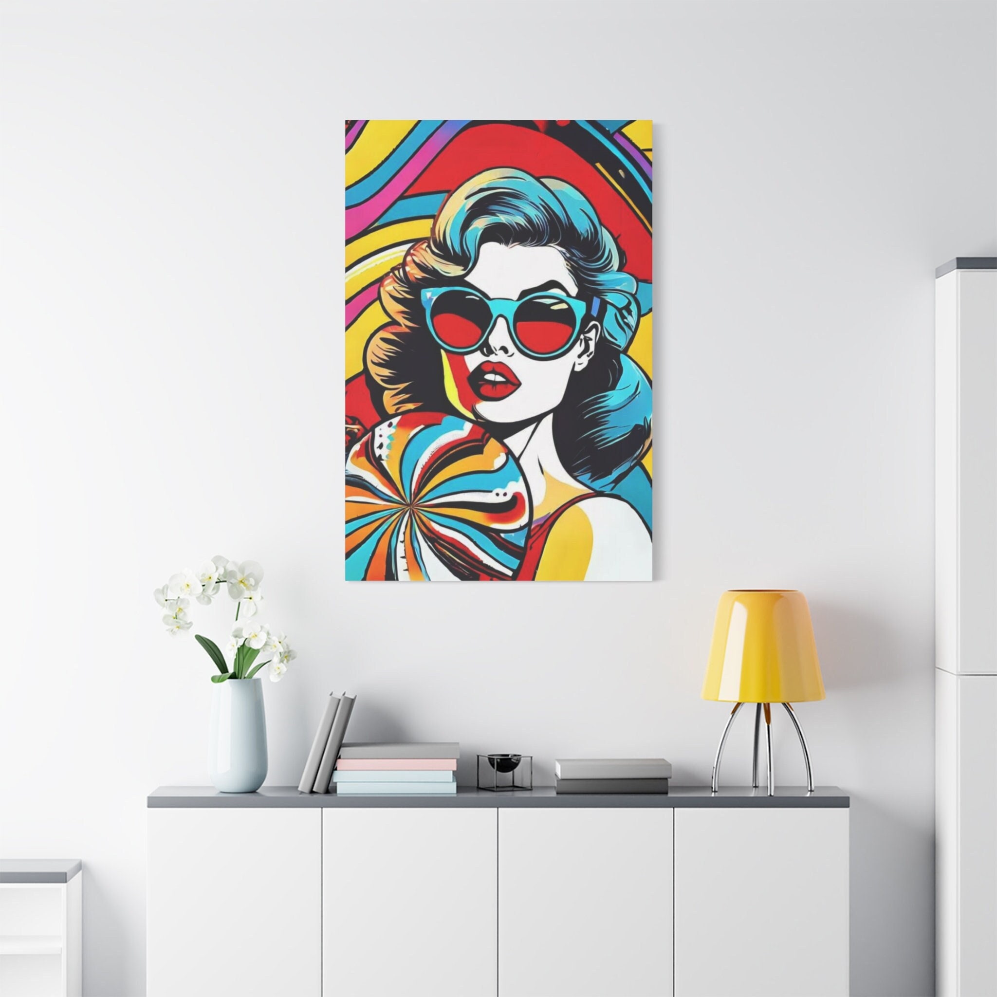 Pop Art Woman Portrait Canvas Print: Modern Colorful Wall Decor - Etsy