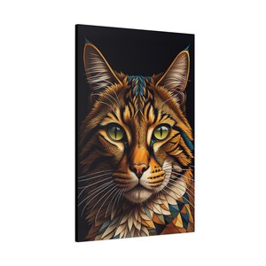 Colorful Cat Canvas Art , Animal Wall Decor, Abstract Cat Wall Art, Animal Canvas, Cat Lover Gift, Cat Portrait Painting, Ready to Hang