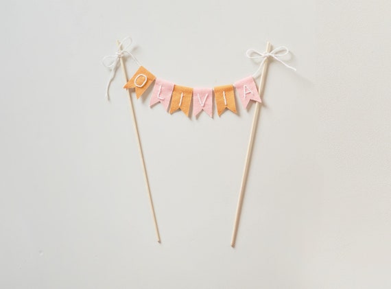 Felt Daisy Floral Cake Topper For 1st Birthday - ONE Year Cake Smash Decor, With Bamboo Sticks - View #12