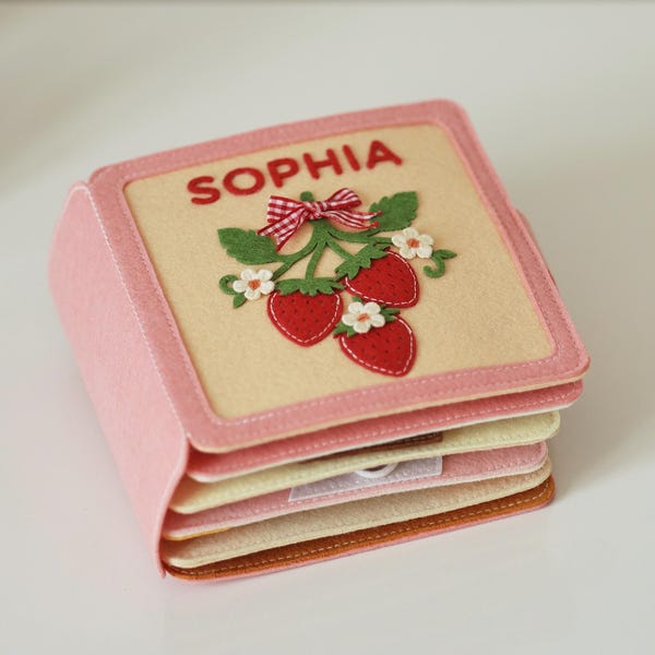 Personalized Christmas gift for baby, Handmade felt quiet book, Customized soft Montessori-inspired toy, First birthday present, Busy book