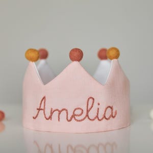 Hand Embroidered Linen Birthday Crown: First Trip Around The Sun Keepsake