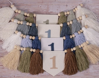 1st Birthday Banner Garland - Basketball Theme Swallowtail Flags For Fireplace, High Chair, Party Decor