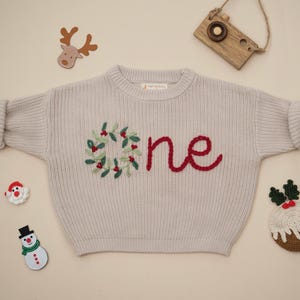 One Sprinkle Hand Embroidered Sweater, Custom First Birthday Sweater, Sweet One Sweater, Personalized Boy and Girl 1st Birthday Outfit image 15