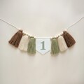 Personalized 1st Birthday Highchair Banner, Customized Yarn Tassel Garland, 1 Party Decor, Cake Smash High Chair Banner, Birthday Photo Prop product logo