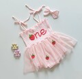 Berry First Birthday Romper, 1st Birthday Outfit, Hand-embroidered One Romper, Personalized Baby Girl Dress, Customized Birthday gift product logo
