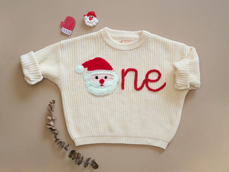 One Sprinkle Hand Embroidered Sweater, Custom First Birthday Sweater, Sweet One Sweater, Personalized Boy and Girl 1st Birthday Outfit image 14