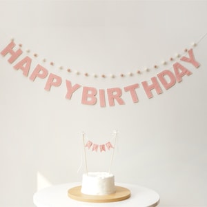 Alles Gute zum Geburtstag Banner | Geburtstags-Leinengirlande | Party Girlande | Geburtstag Dekor | Party Dekor | Nachhaltiger Geburtstag | Neutrale Farbe