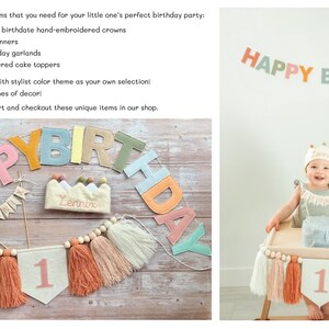 "Wild One" 1st Birthday High Chair Banner - Fabric Rag Garland, 80 Inches, Cake Smash Photo Prop