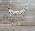Handmade Birthday Name Linen Flag Pennant Cake Topper, Personalized Cake Topper, First Birthday Decor, Boys and Girls 1st Birthday Decor product logo