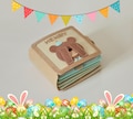 Personalized gift for baby boy& girl, Bear Adventure busy book, handmade felt quiet book, customized soft Montessori-inspired toy for travel product logo
