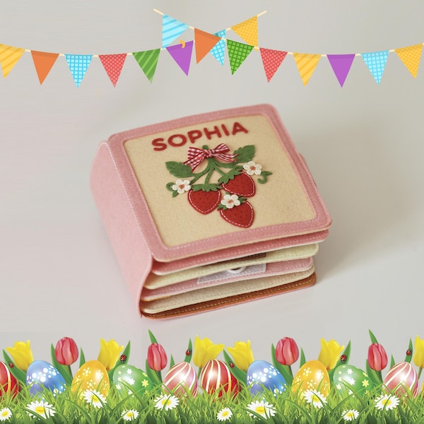 Personalized Christmas gift for baby, Handmade felt quiet book, Customized soft Montessori-inspired toy, First birthday present, Busy book