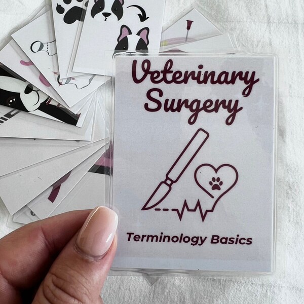 Veterinary Surgery Flashcards Veterinary Study Veterinarian Pocket Guide Vet Tech Study Flashcards Vet Nurse Surgery Terminology Study Notes