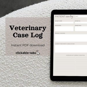 Vet Tech Log Veterinary Study Digital Planner Vet Tech Case Log Management Vet Med Notes Vet Exam Study Notes Vet Assistant Case Log Vet Med