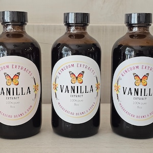 Pure Vanilla Extract-With SEEDS!  Madagascar Vanilla Beans & Vodka-Bourbon-Rum, Aged 1 year! (15% off for a Limited time!)