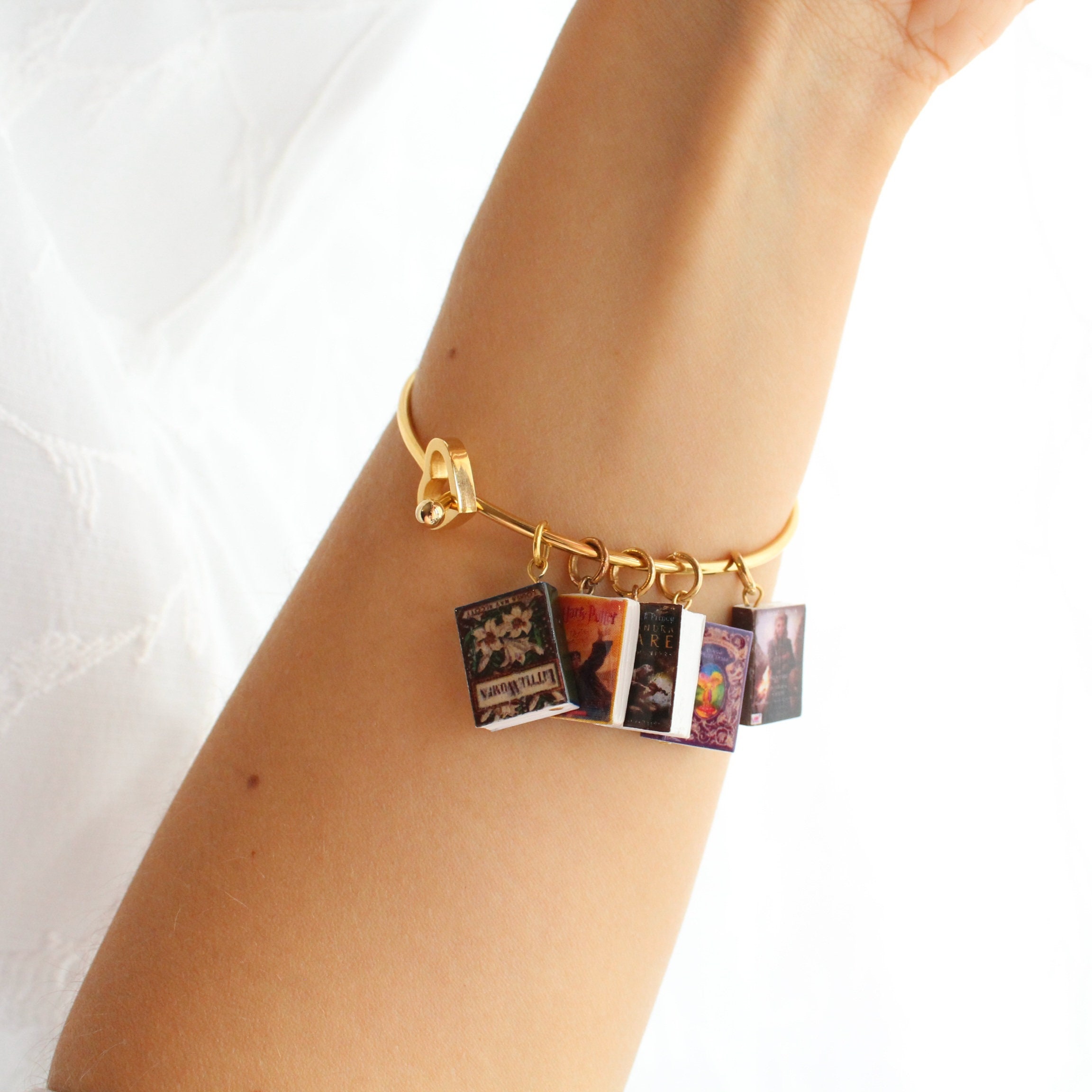 Custom Made Book Charm Bracelet - Etsy