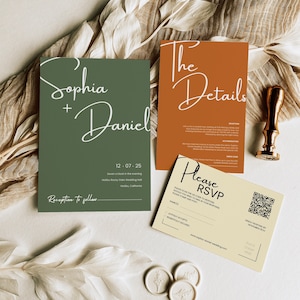 Pastel Color Wedding Invitation Suite Template | Editable & Printable Wedding Invite Template | Colorful Wedding Invitation Template, WT5