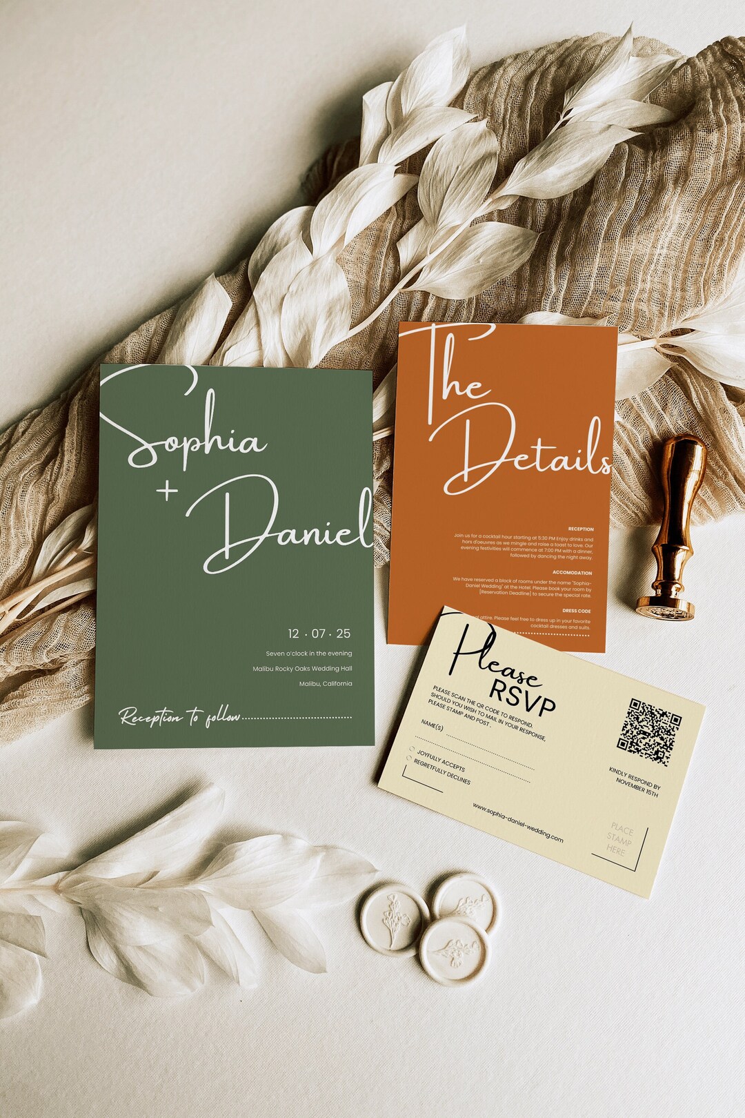 Pastel Color Wedding Invite Suite Template Editable & Printable Wedding