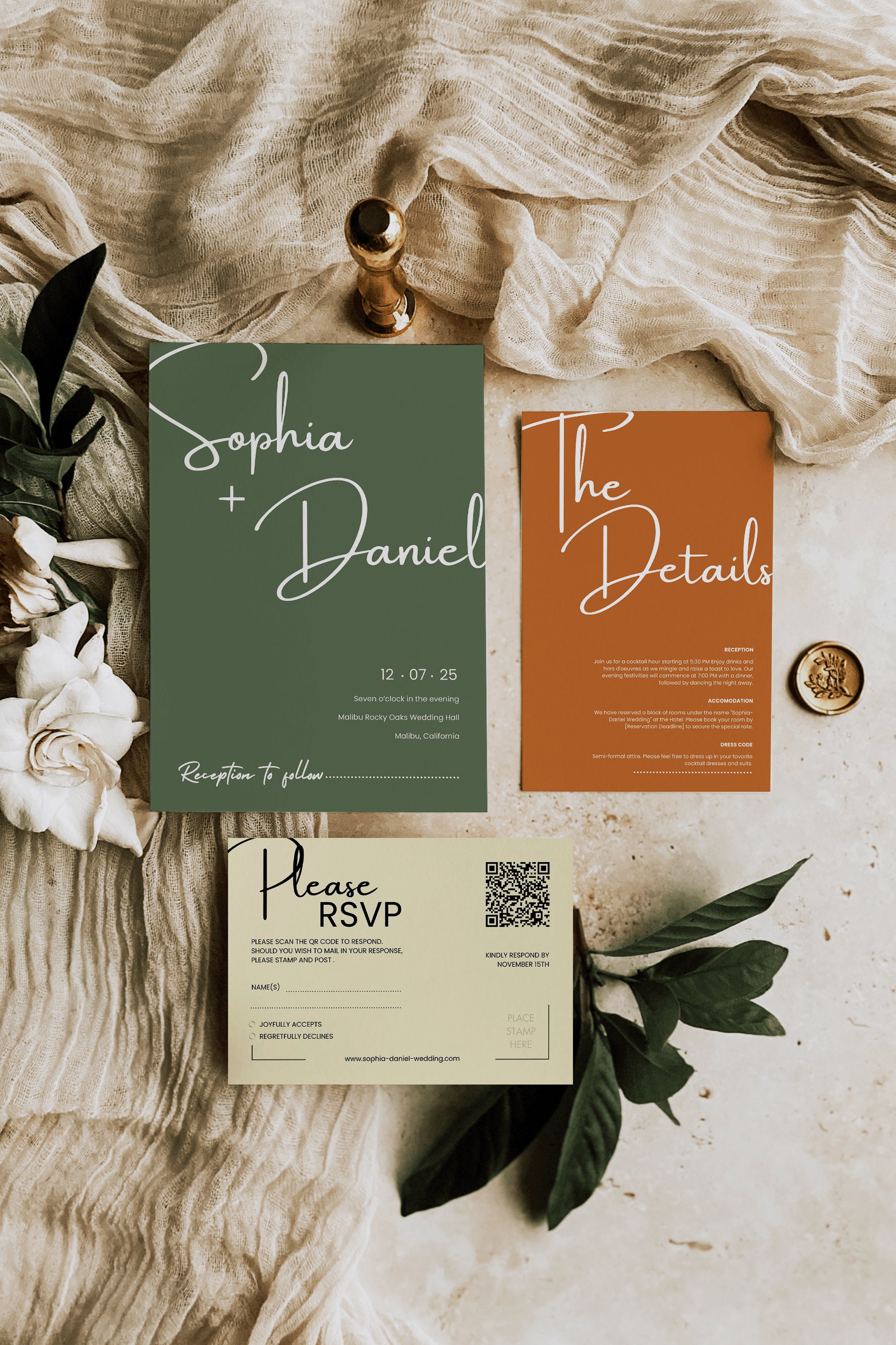 Pastel Color Wedding Invite Suite Template Editable & Printable Wedding