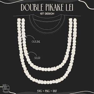 Double Pikake Lei Flowers | 2 Design Floral Lei | Svg Cut File | Digital Download