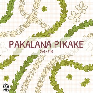 Seamless Pattern Pikake and Pakalana Lei | Twist Lei Svg Cut File PNG | Lei Digital Download