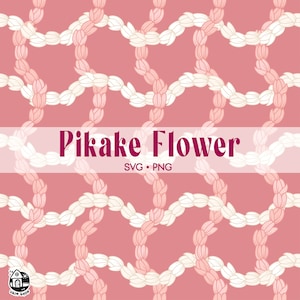 Seamless Pattern Curve Pikake Lei | Twist Lei Svg Cut File | Pikake Lei Png Digital Download