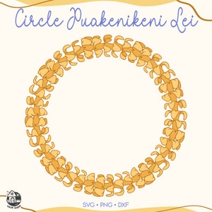Circle Puakenikeni Lei | Lei Strand Flower Svg Cut File | Lei Digital Download