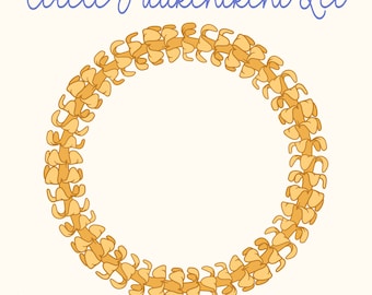 Circle Puakenikeni Lei | Lei Strand Flower Svg Cut File | Digital Download