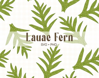 Seamless Pattern Lauae Fern Png | Leaf Png | Svg Cut File Digital Download