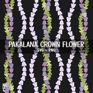 Seamless Pattern Crown Flower and Pakalana Lei | Twist Flowers Lei Png | Floral Curves Png | Lei Digital Download
