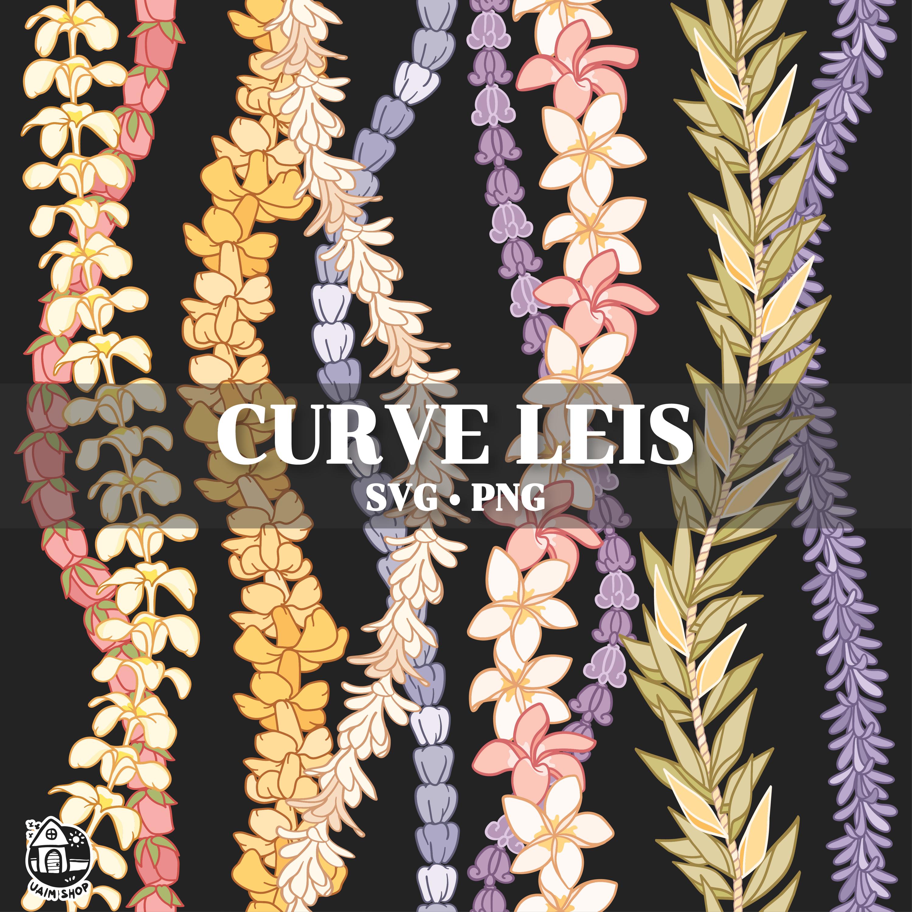 Seamless Pattern Curve Flowers Lei | Vertical Lei Png | Digital ...