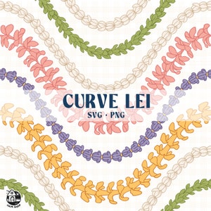Seamless Pattern Curve Flower Lei  Png | Lei Svg Cut File | Digital Download