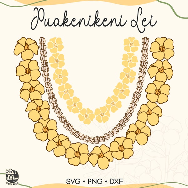 Puakenikeni Lei Svg | Pikake Floral lei Svg | Curve Flower Svg Cut File | T-shirt Lei Digital Download