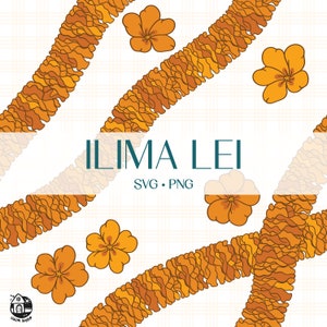 Seamless Pattern Ilima Lei Png | Curve Floral Lei | Svg Cut File | Digital Download