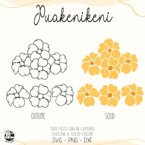 Puakenikeni Svg | Floral lei Svg | Hawaiian Flower Svg Cut File | Digital Download