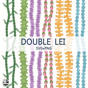 Seamless Pattern Vertical Double Lei Flowers | Lei Strand Png | Flower Lei Svg | Digital Download