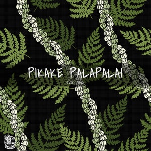 Seamless Pattern Palapalai & Pikake Lei | Palapalai Png | Twist Flower Lei Png | Curve Lei Digital Download