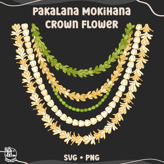 Pakalana Mokihana and Crown Flower Lei | Curve Floral Lei Png